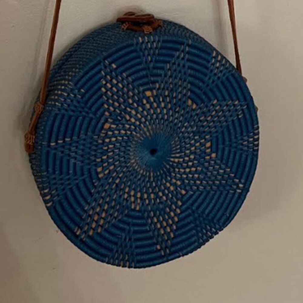 Blue Rattan Purse - Picture 3 of 4